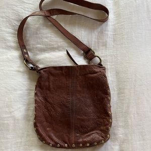 Brown leather fossil purse